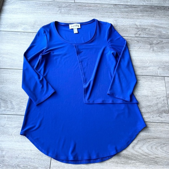 Joseph Ribkoff 3/4 Sleeve Round Hem Blouse Made in Canada - Picture 4 of 12